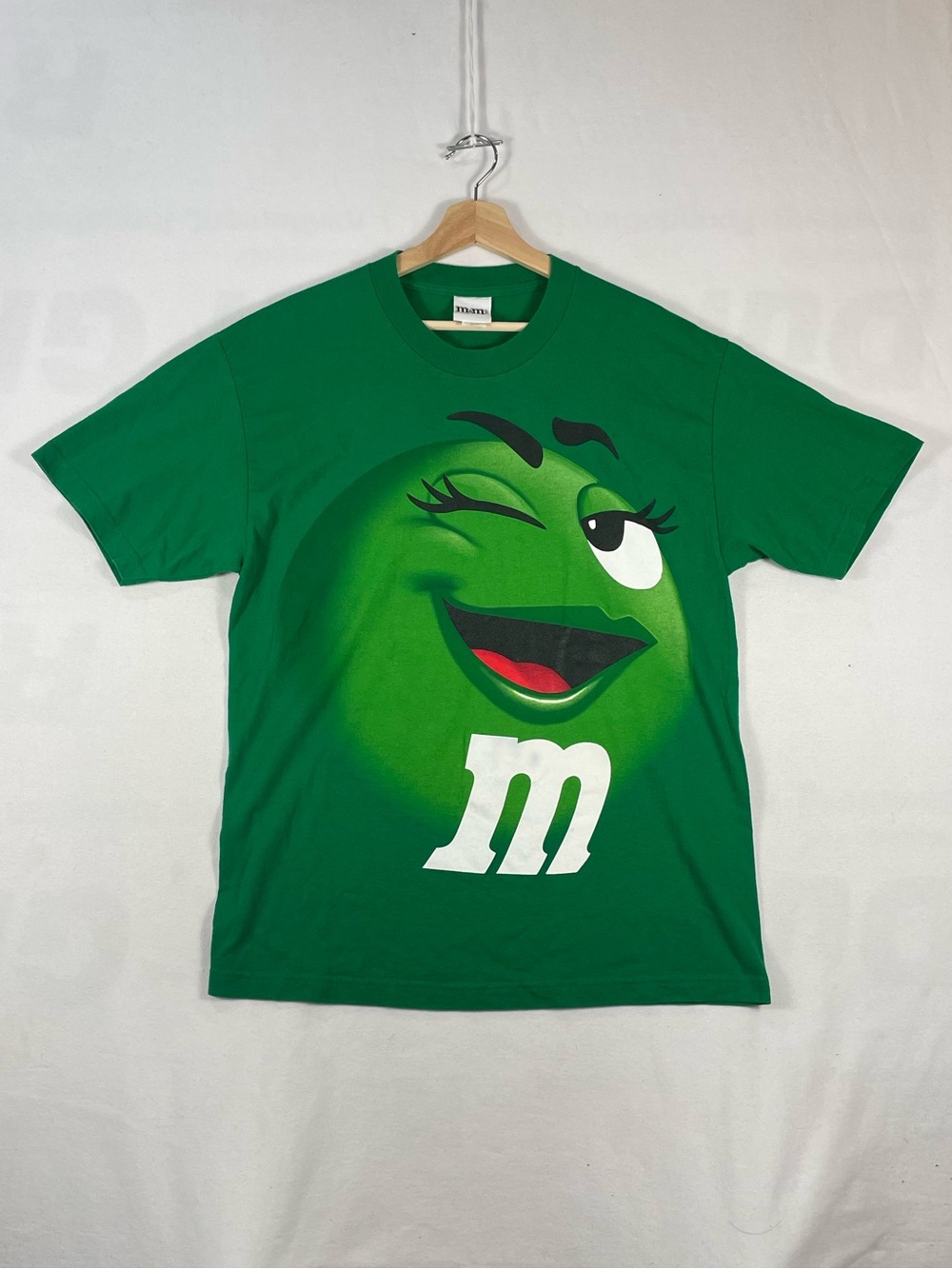 Vintage Y2K M&M Green AOP T shirt Chocolate Cotton Mexico mens Sz L